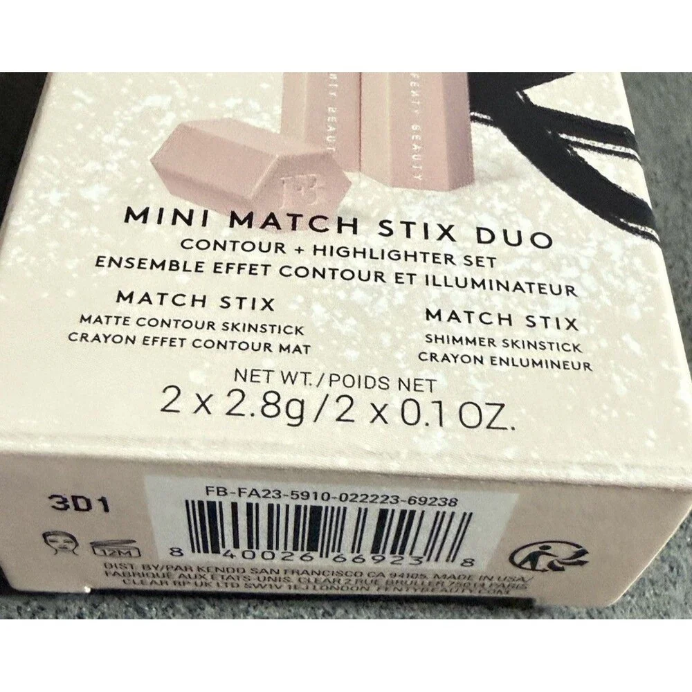 Fenty Beauty Mini Match Stix Duo Contour + Highlighter Set  Espresso Sinamon NIB